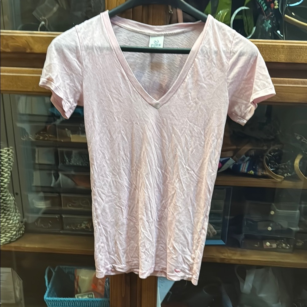 PINK Victoria's Secret White Fitted Short Sleeve T-Shirt